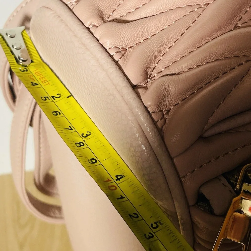 Pink‎ Backpack Vegan Leather Textured Gold Tone Hardware